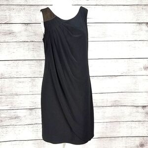 +NW Nightway Size 4 Sequined Shoulder Cocktail Mini Dress in black Short